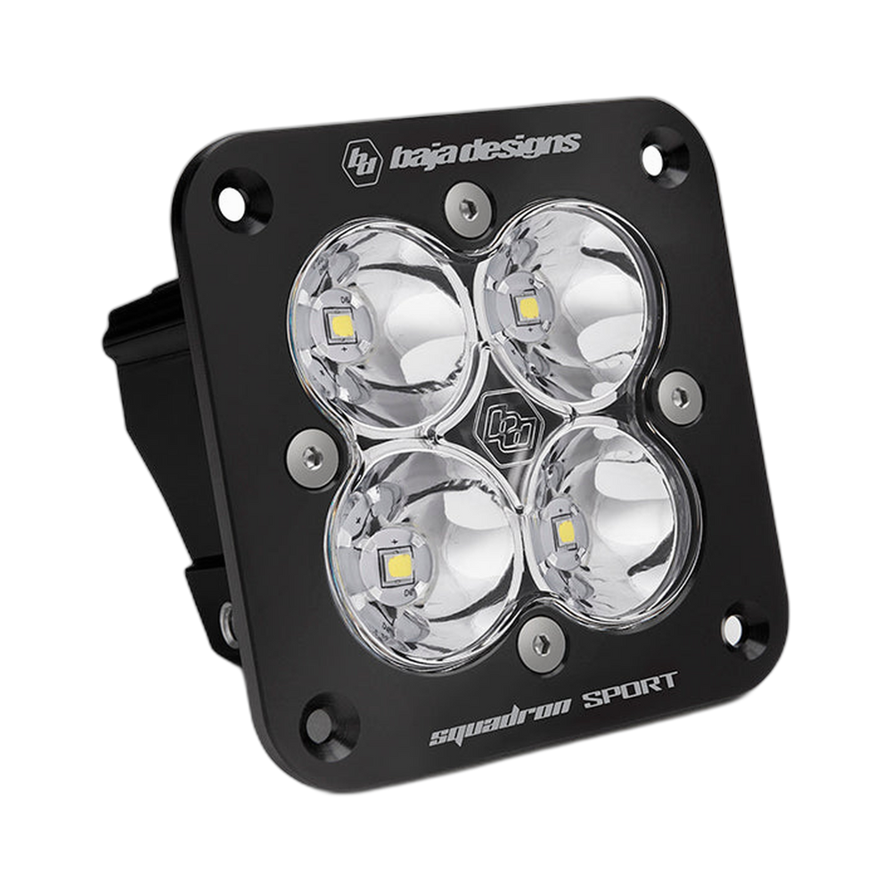 Squadron Sport Black Flush Mount LED Auxiliary Light Pod Clear Work/scene