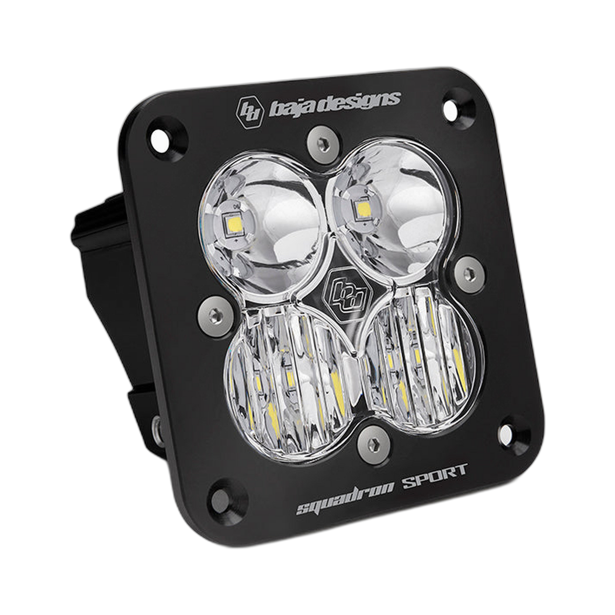 Squadron Sport Black Flush Mount LED Auxiliary Light Pod, Driving/Combo Clear