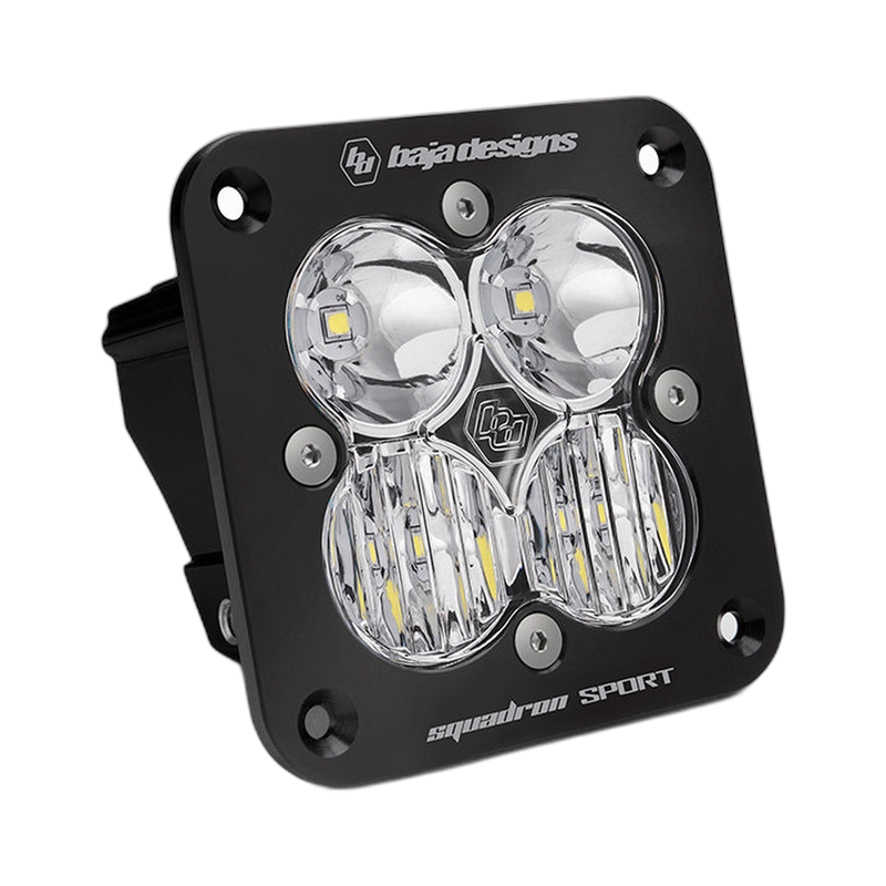Squadron Sport Black Flush Mount LED Auxiliary Light Pod, Driving/Combo Clear