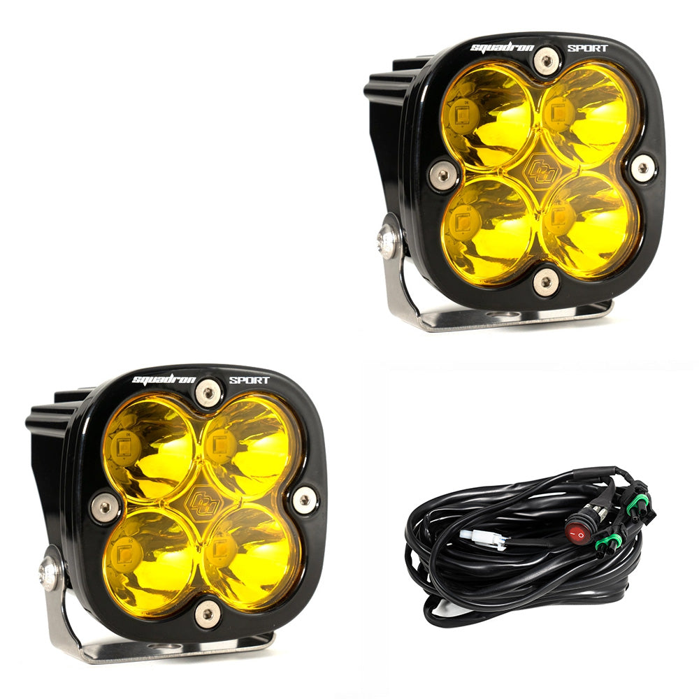 Squadron Sport Black LED Auxiliary Light Pod Pair - Amber - Spot