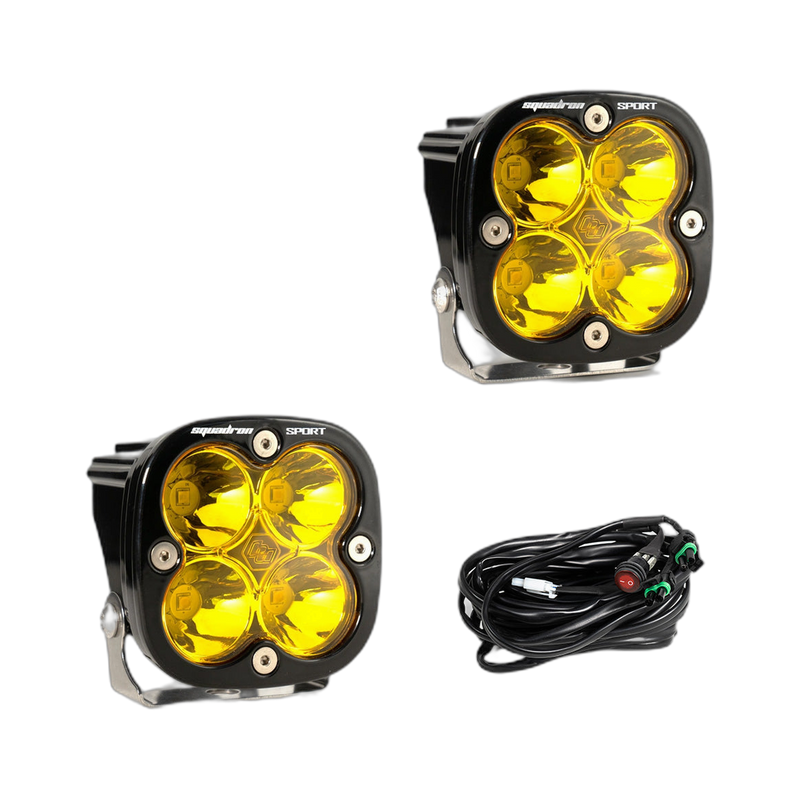 Squadron Sport Black LED Auxiliary Light Pod Pair - Amber - Spot