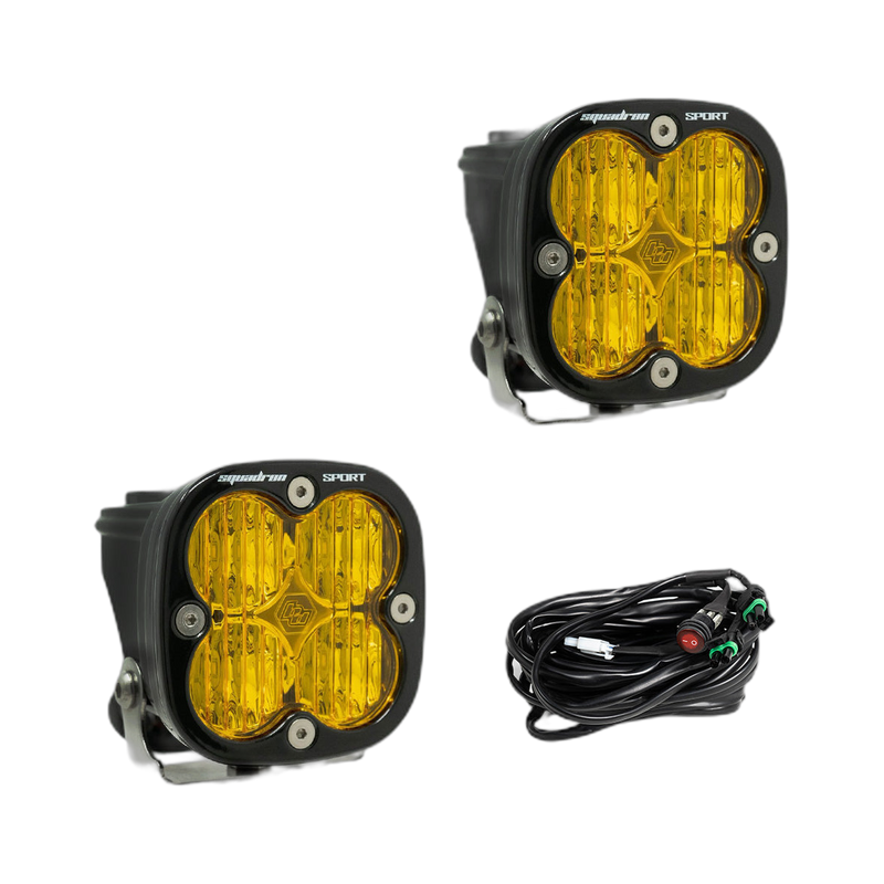Squadron Sport Black LED Auxiliary Light Pod Pair Amber wide corner