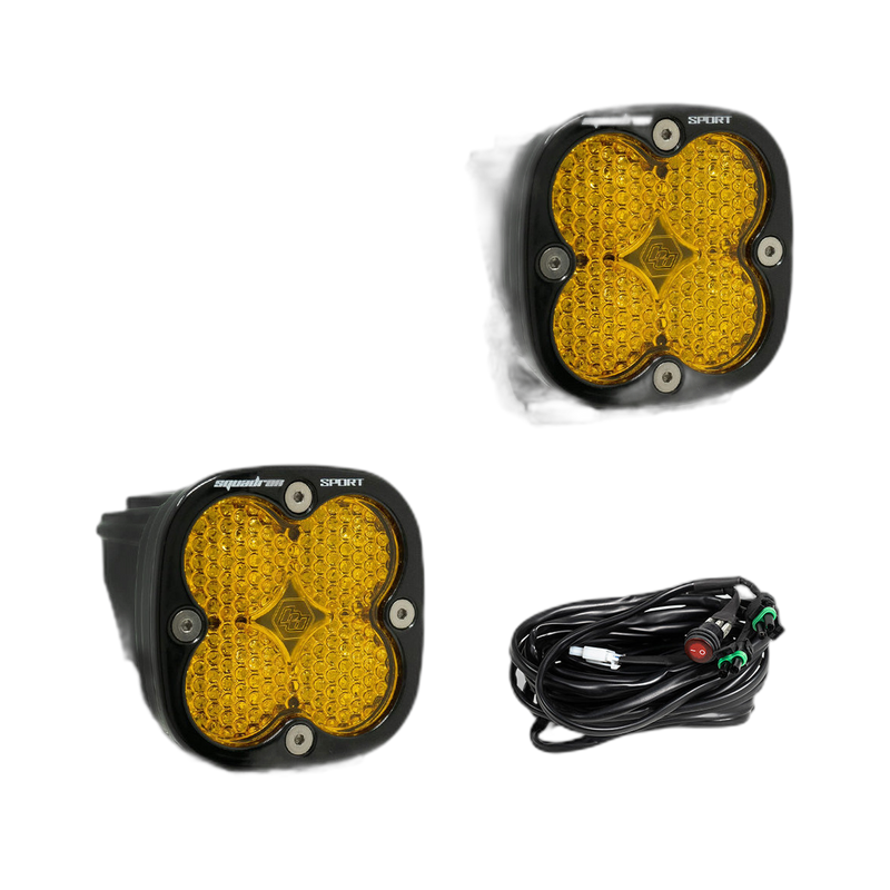 Squadron Sport Black LED Auxiliary Light Pod Pair Amber work scene