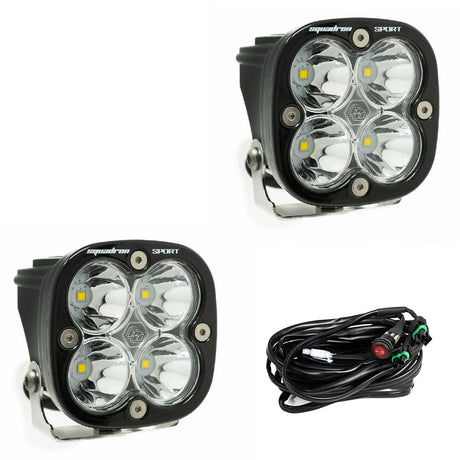 Squadron Sport Black LED Auxiliary Light Pod Pair - Clear - Spot