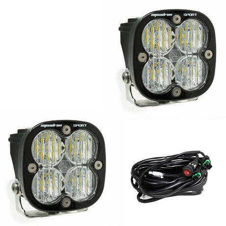 Squadron Sport Black LED Auxiliary Light Pod Pair Clear wide corner
