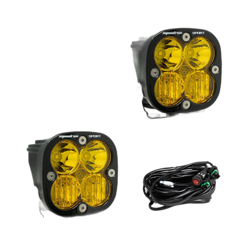 Squadron Sport Black LED Auxiliary Light Pod Pair - Driving/Combo Amber
