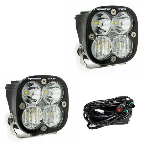 Squadron Sport Black LED Auxiliary Light Pod Pair - Driving/Combo Clear
