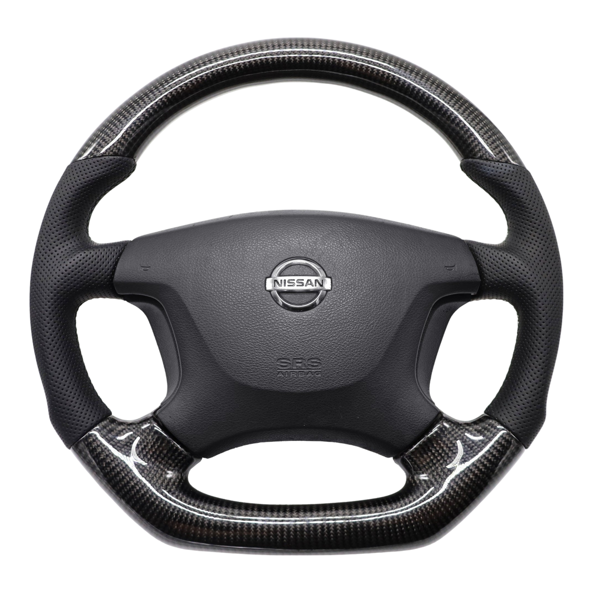 Classic Carbon Black Leather/Perforated Sides Steering Wheel Core for Nissan Y61 GU Patrol **PRE-ORDER FOR DECEMBER**