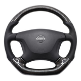 Classic Carbon Black Leather/Perforated Sides Steering Wheel Core for Nissan Y61 GU Patrol **PRE-ORDER FOR DECEMBER**