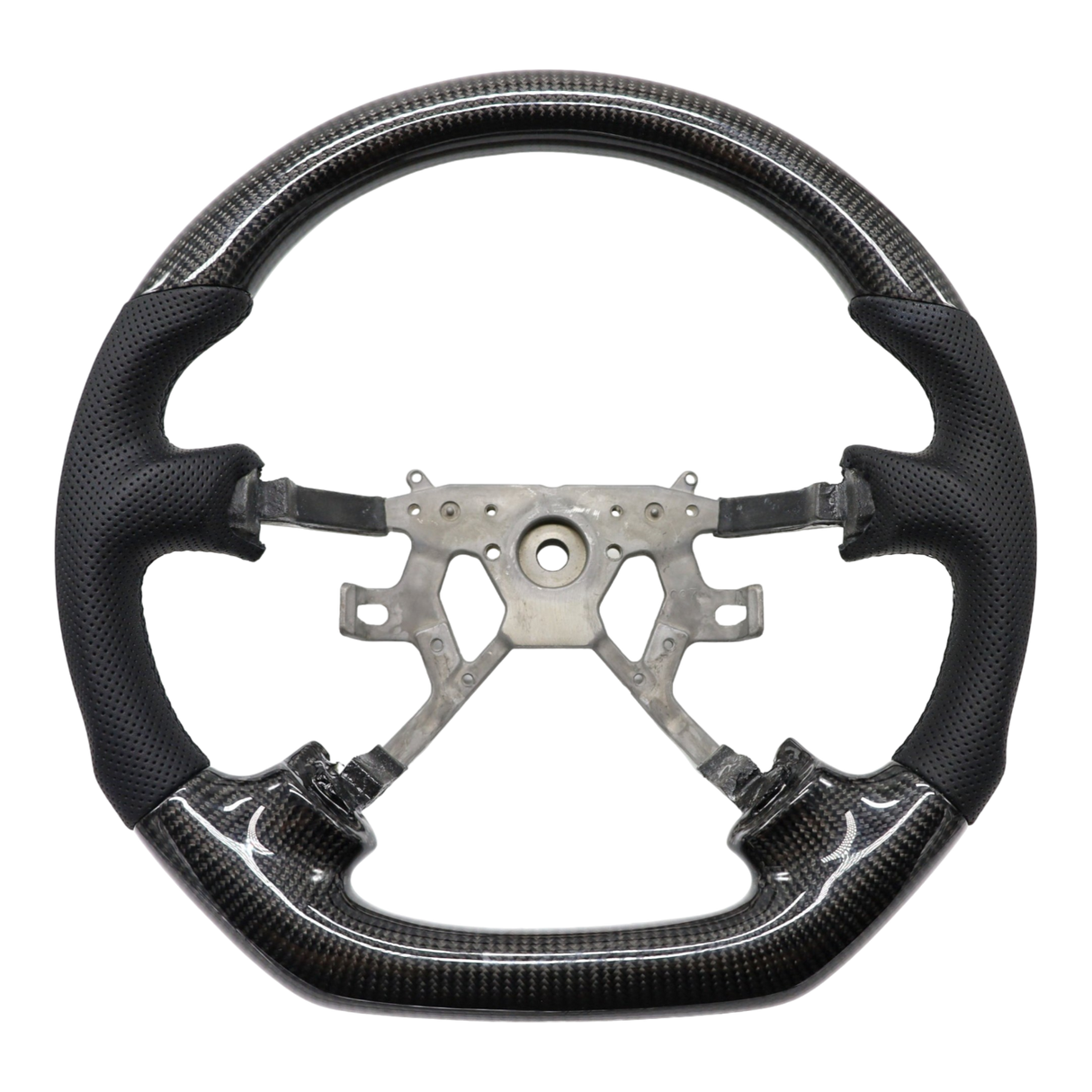 Classic Carbon Black Leather/Perforated Sides Steering Wheel Core for Nissan Y61 GU Patrol **PRE-ORDER FOR DECEMBER**