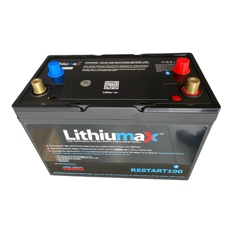Lithiumax RESTART100 1200CCA & 100Ah Deep-Cycle Lithium Engine Starter Battery 5 YEAR WARRANTY