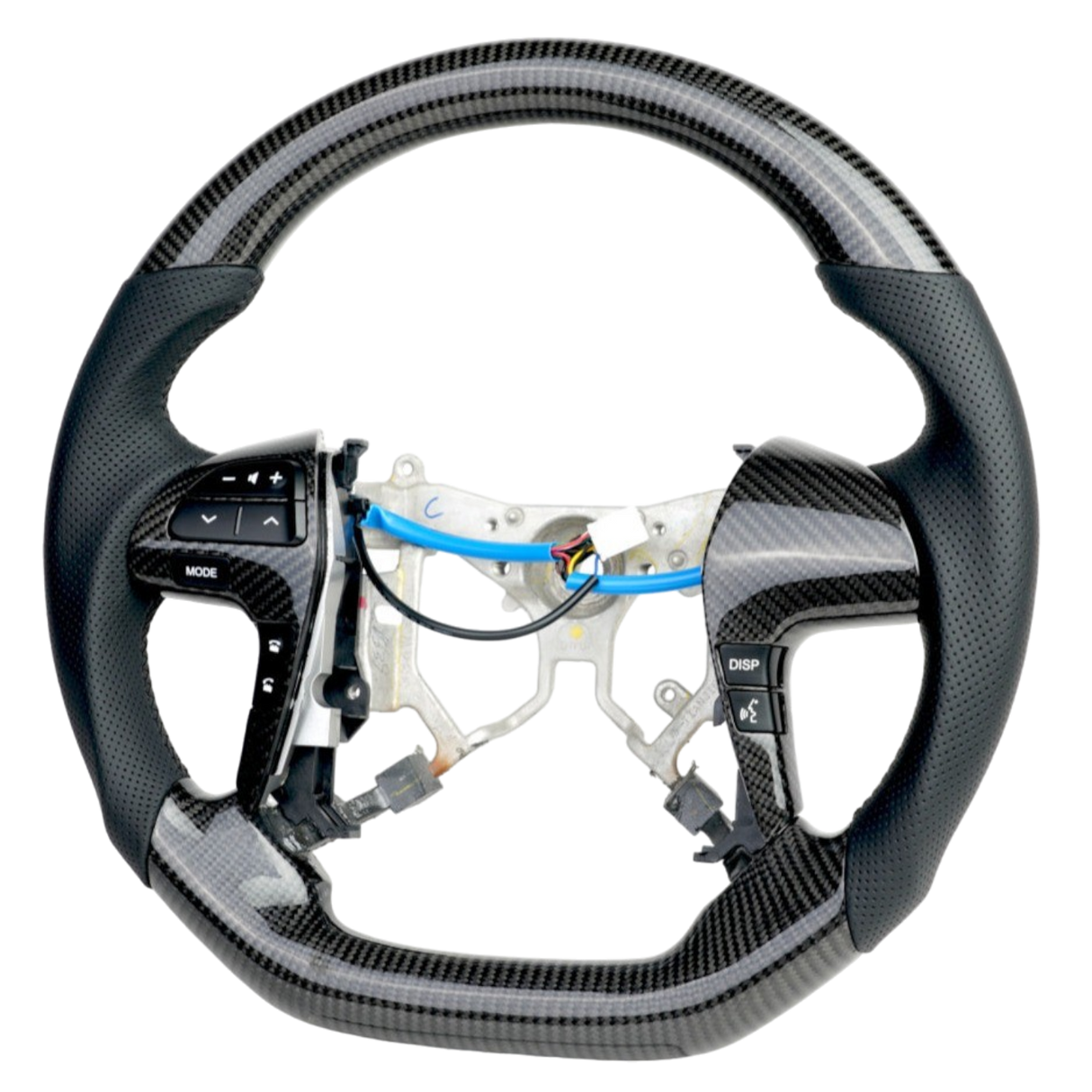 Classic Carbon with Perforated Leather Sides Steering Wheel to suit Toyota Hilux N70 Facelift (06/2011-04/2015)