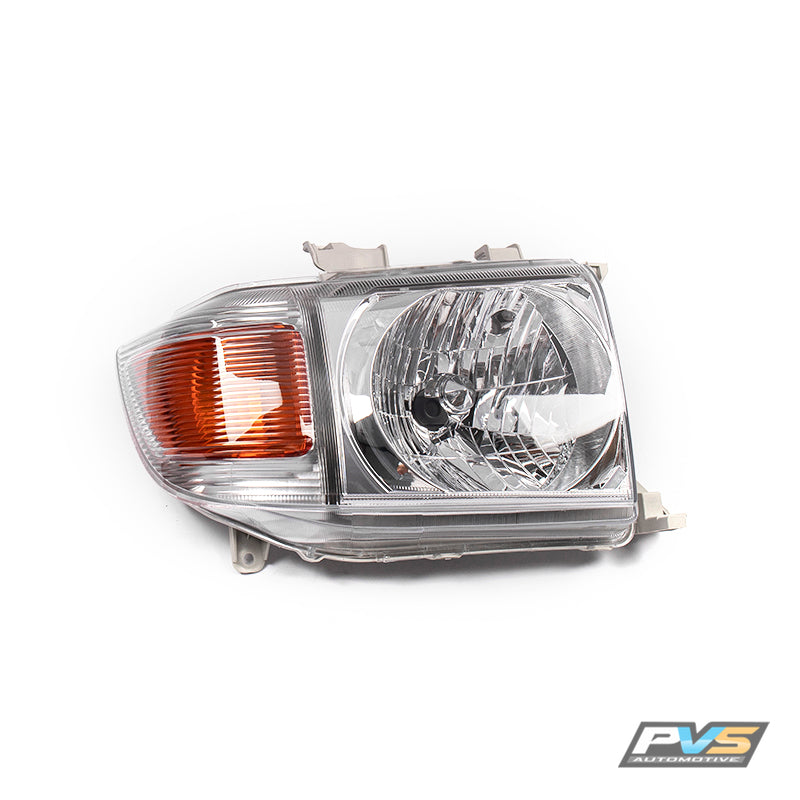 Chrome DIY Open Unsealed Headlight Housings to suit Toyota LandCruiser 70 (PAIR)