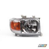 Chrome DIY Open Unsealed Headlight Housings to suit Toyota LandCruiser 70 (PAIR)