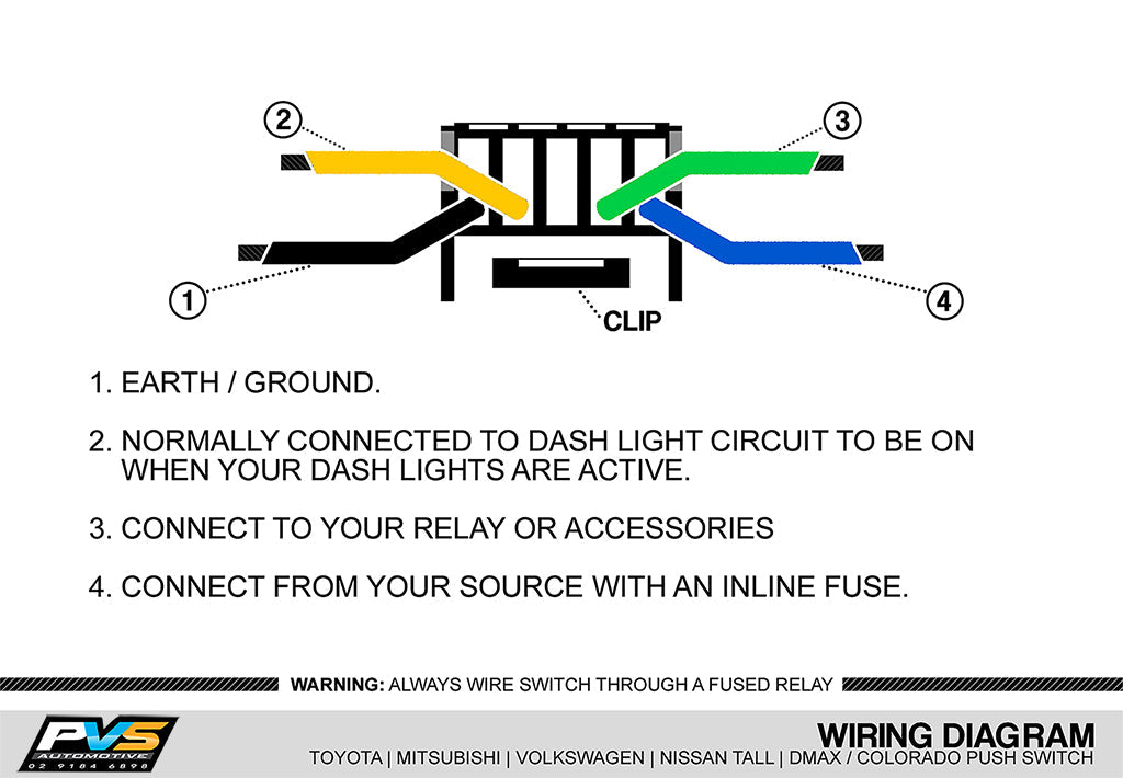 Vertical White LED Push Switch to suit 200 Series Landcruiser